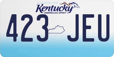 KY license plate 423JEU