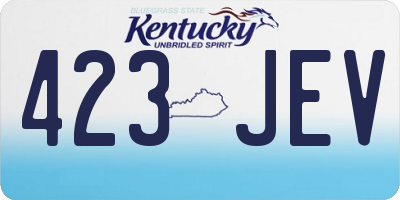 KY license plate 423JEV