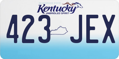 KY license plate 423JEX