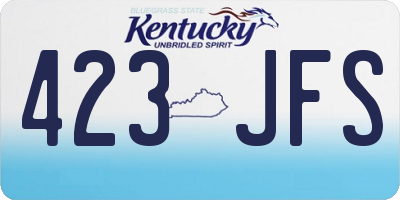 KY license plate 423JFS