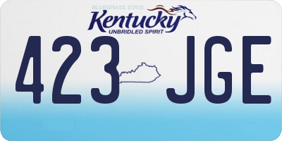 KY license plate 423JGE