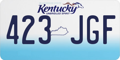 KY license plate 423JGF