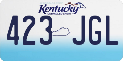 KY license plate 423JGL