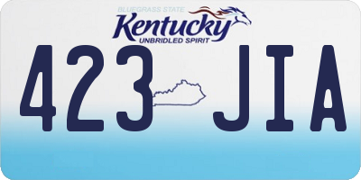 KY license plate 423JIA
