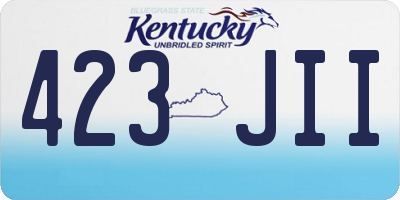 KY license plate 423JII