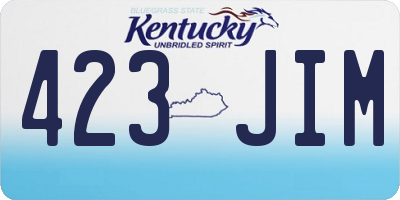 KY license plate 423JIM