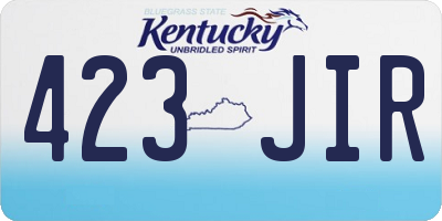 KY license plate 423JIR