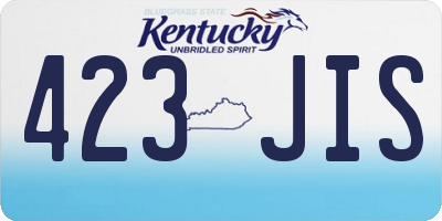 KY license plate 423JIS
