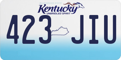 KY license plate 423JIU