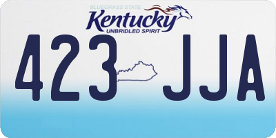 KY license plate 423JJA