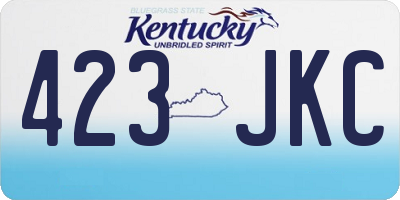 KY license plate 423JKC