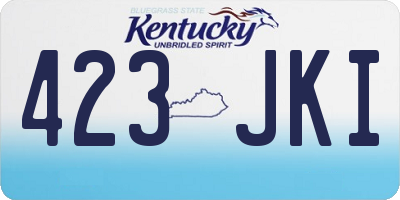 KY license plate 423JKI