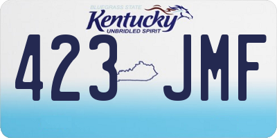 KY license plate 423JMF
