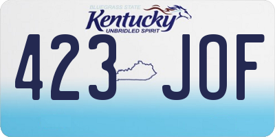 KY license plate 423JOF