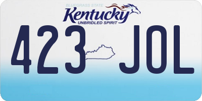 KY license plate 423JOL