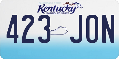 KY license plate 423JON