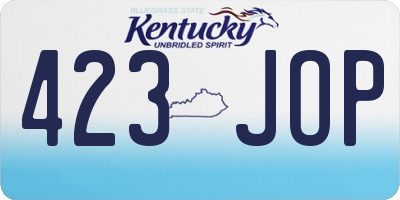 KY license plate 423JOP