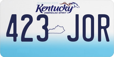 KY license plate 423JOR