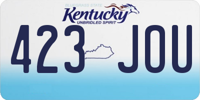 KY license plate 423JOU