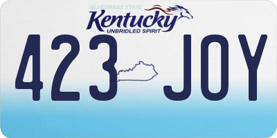 KY license plate 423JOY