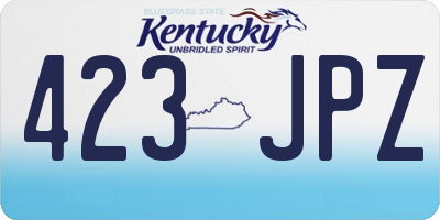 KY license plate 423JPZ