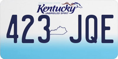 KY license plate 423JQE
