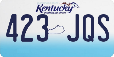 KY license plate 423JQS