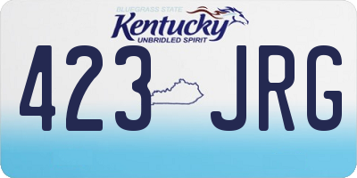 KY license plate 423JRG