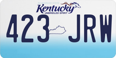 KY license plate 423JRW