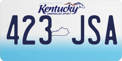 KY license plate 423JSA
