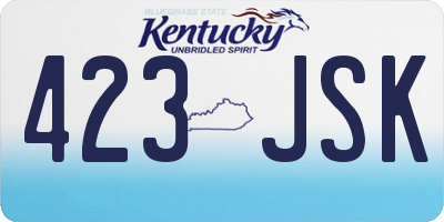 KY license plate 423JSK