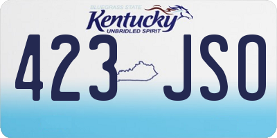 KY license plate 423JSO