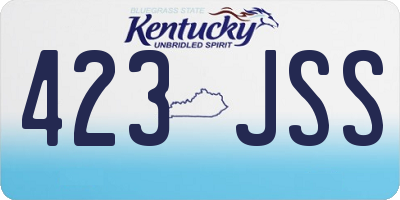 KY license plate 423JSS