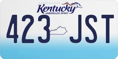 KY license plate 423JST