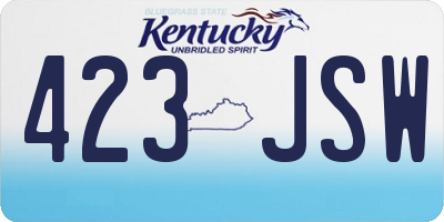 KY license plate 423JSW