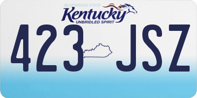 KY license plate 423JSZ