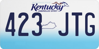 KY license plate 423JTG