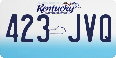 KY license plate 423JVQ