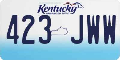 KY license plate 423JWW