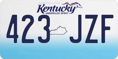 KY license plate 423JZF