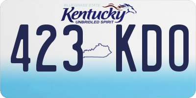 KY license plate 423KDO