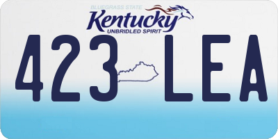 KY license plate 423LEA