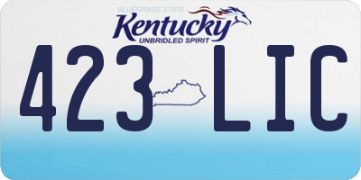KY license plate 423LIC