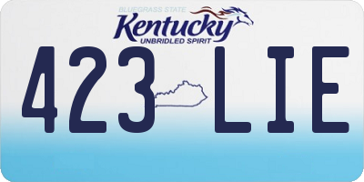 KY license plate 423LIE