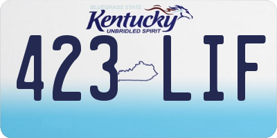 KY license plate 423LIF