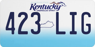 KY license plate 423LIG