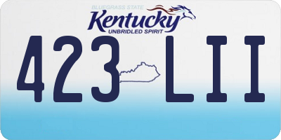 KY license plate 423LII