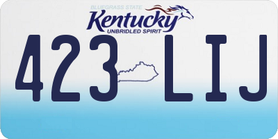 KY license plate 423LIJ