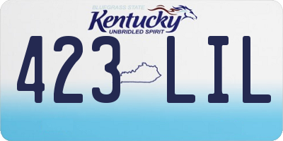KY license plate 423LIL