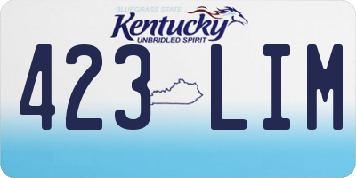 KY license plate 423LIM
